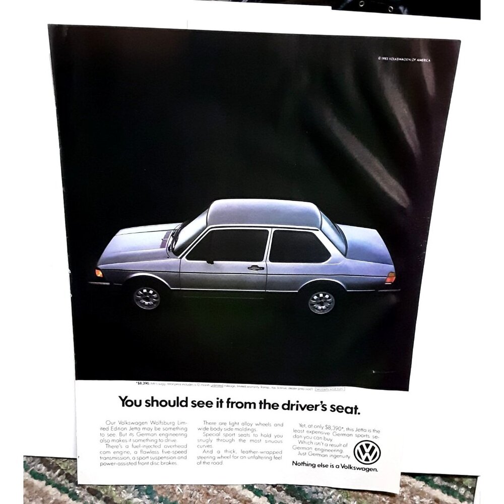1983 1984 Volkswagen VW Wolfsburg Jetta Original Print Ad